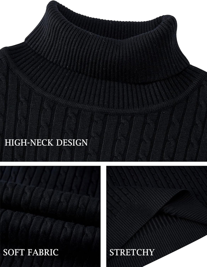 AIDEAONE Rollkragenpullover Herren Stehkragenpullover Winter Pullover Rollkragenstrickpullover Rollk