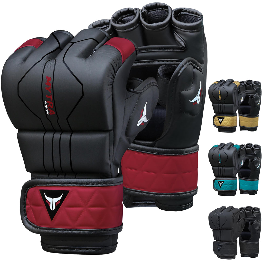 MMA Handschuhe für Herren und Damen — Atmungsaktive Open-Palm Sparring Handschuhe, Grappling Handsch