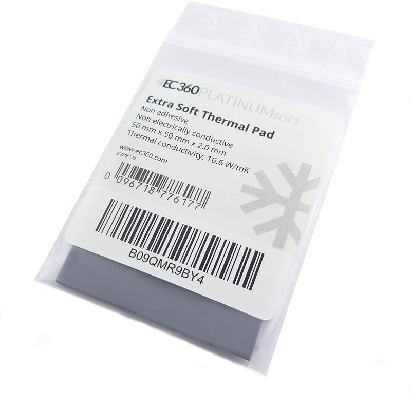 EC360® PLATINUM SOFT 16,6W/mK Wärmeleitpad (50 x 50 x 2,0 mm, Soft), 50 x 50 x 2,0 mm, Soft