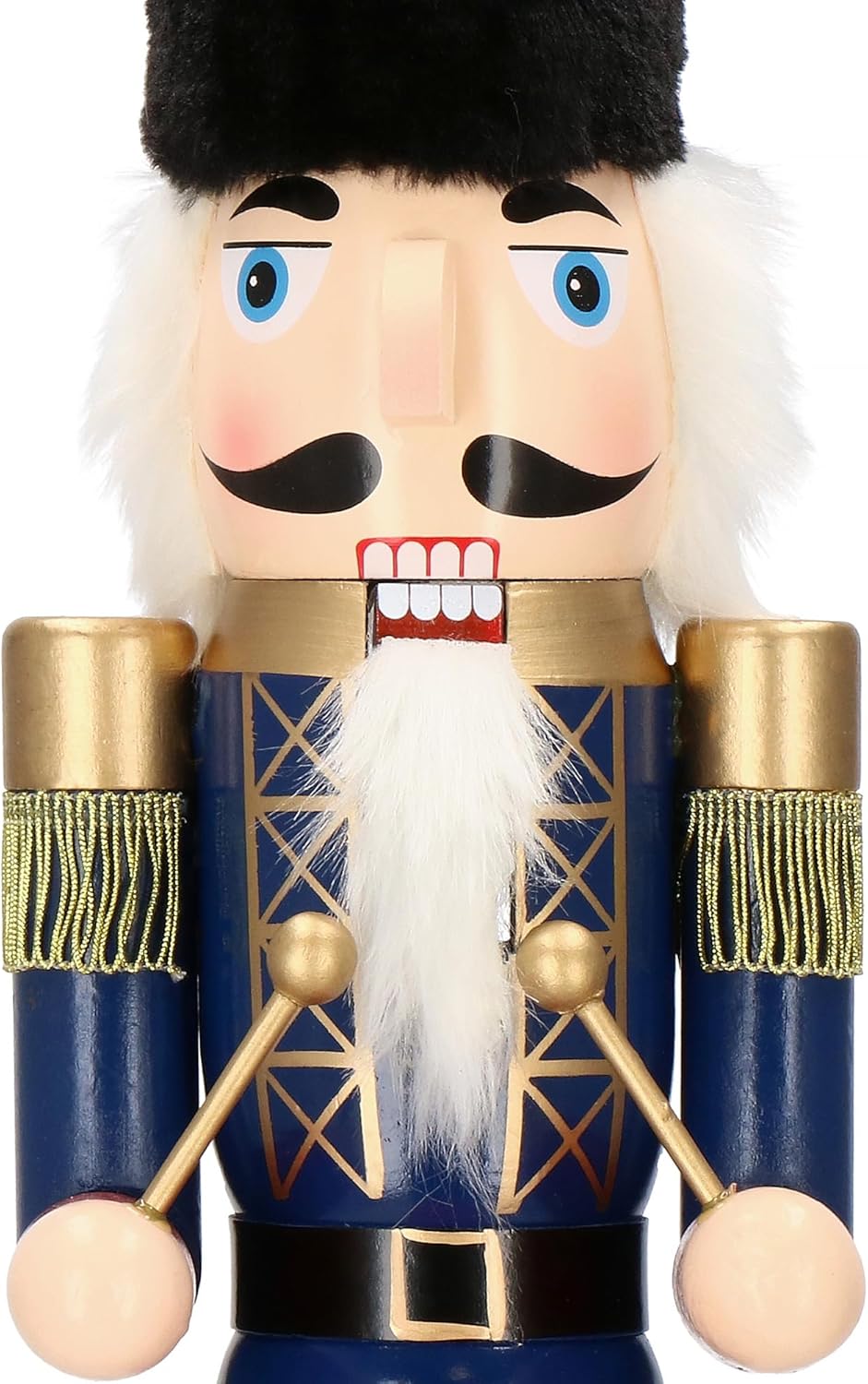 SPRINGOS Nussknacker Figur mit Trommler Kosakenmütze Dekofigur aus Holz 14 x 61 cm 61 cm Soldat M.tr