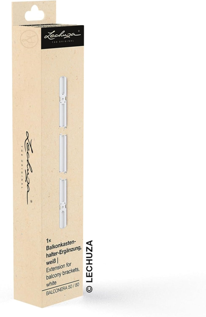 LECHUZA Balkonkastenhalter - Ergänzung weiss 19034 30x6x5 cm Weis, 30x6x5 cm Weis