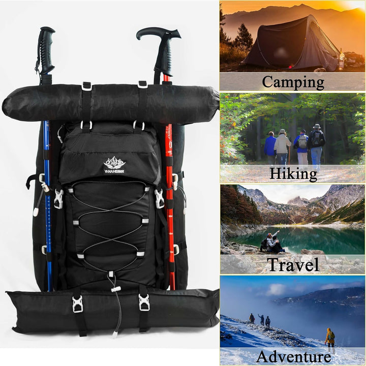 60L wanderrucksack Wander camping rucksack, mit Regenschutz, Kletterrucksack für Damen und Herren, R