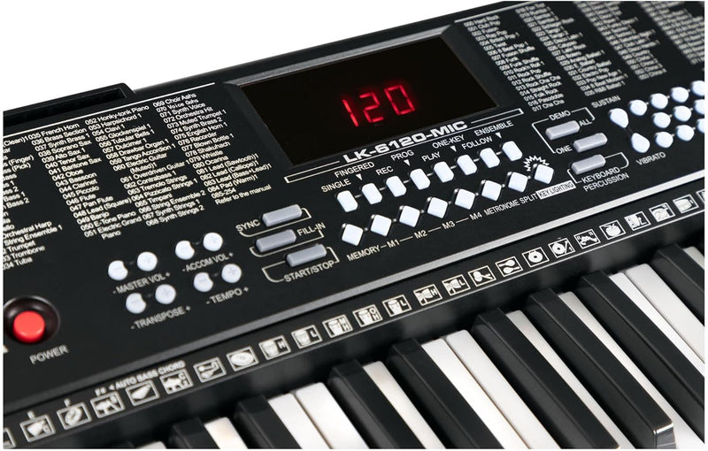 McGrey LK-6120-MIC Keyboard - Einsteiger-Keyboard mit 61 Leuchttasten - 255 Sounds und 255 Rhythmen