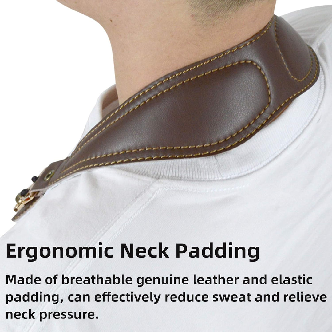 adorence Premium Saxophon Gurt (handgefertigt mit echtem Leder, atmungsaktivem Polster und Metallhak