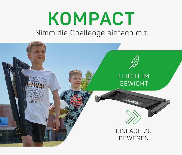 Salta Challenge - 100x60cm - Faltbares Fussball Tor - 2er Set - Für Kinder und Erwachsene - Zusammen