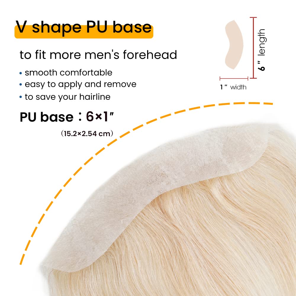 Lordhair Toupet Herren,100% Europäisches Echthaar Herren Toupet Echthaar,V-LOOP Skin Toupet Herren,T