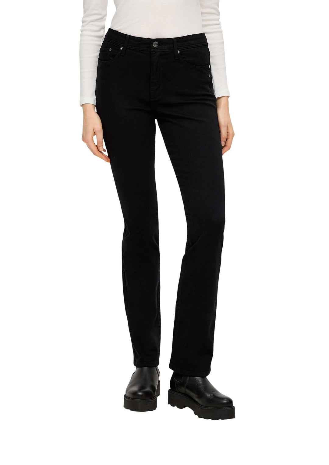 s.Oliver Jeans Beverly/Slim Fit/High Rise/Bootcut Leg 34 Schwarz 99z8, 34 Schwarz 99z8