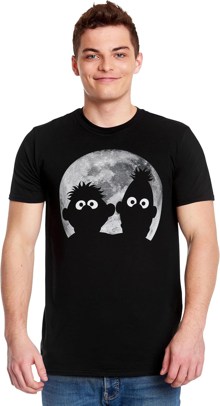 Elbenwald Sesamstrasse T-Shirt mit verschiedenen Motiven für Herren Damen Unisex Baumwolle schwarz M