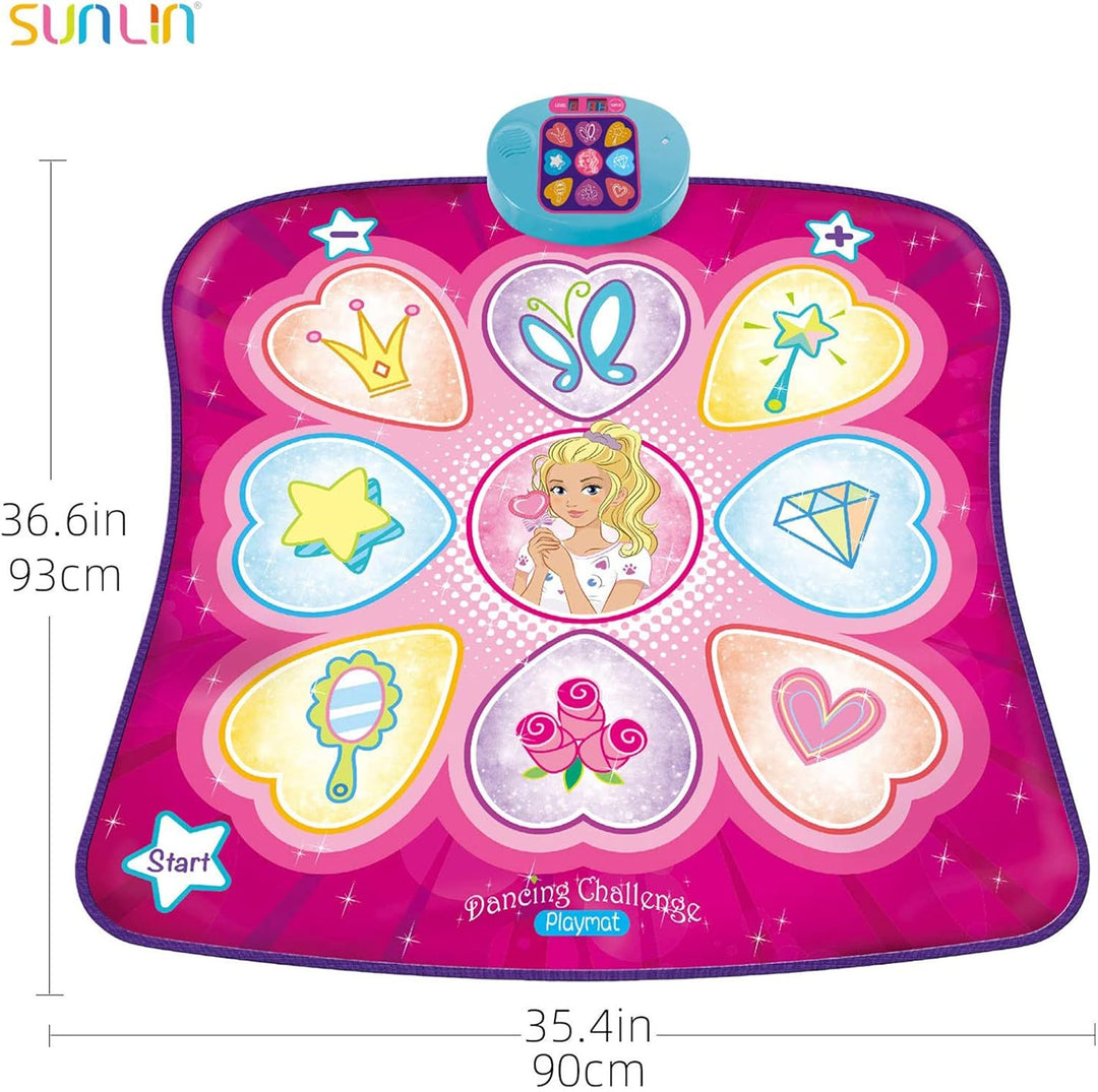 SUNLIN Tanzmatte - Tanzspielzeug Geschenk für Kinder Mädchen - Tanzmatte mit LED-Leuchten, einstellb