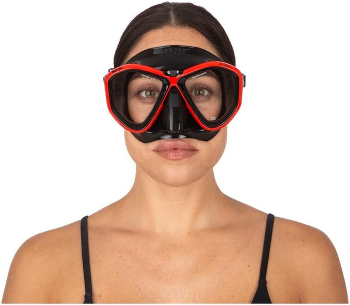 Seac Unisex-Adult Symbol Made in Italy Zweiglas-Tauchmaske mit Einer 3D-Schnalle direkt am Maskenkör