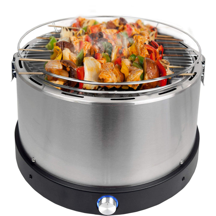 Syntrox Germany blitzschneller raucharmer Holzkohlegrill mit Tasche Tischgrill Barbecue BBQ Grill Ed