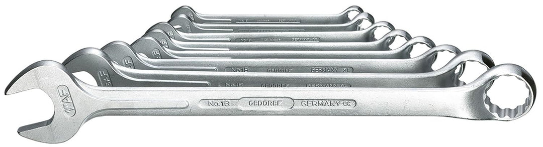 GEDORE 1 B-08 A Ring-Maulschlüssel-Satz, gekröpft, geschmiedet, 10° abgewinkelt mit UD-Profil, DIN 3