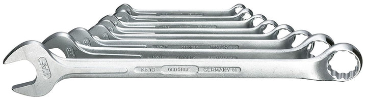 GEDORE 1 B-08 A Ring-Maulschlüssel-Satz, gekröpft, geschmiedet, 10° abgewinkelt mit UD-Profil, DIN 3