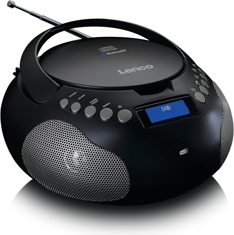 Lenco SCD-341 tragbares CD-Radio -CD-Player - DAB+ Radio - Bluetooth - Sender und Titelspeicher - Uh