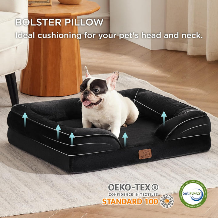 Bedsure orthopädisches Hundebett Ergonomisches Hundesofa - 71x58 cm Hundecouch mit eierförmiger Kist