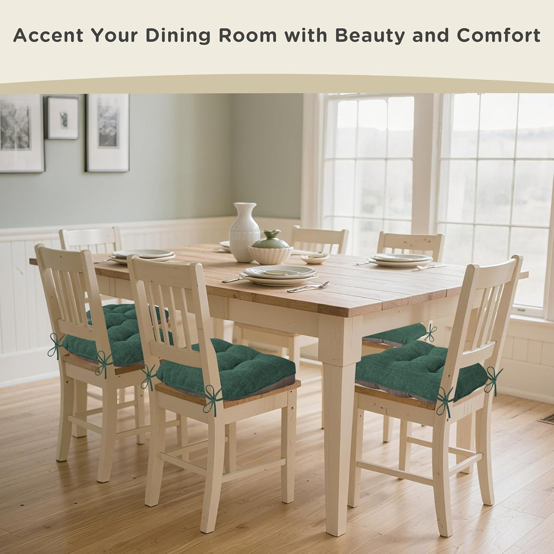 AddGrace 1er Set Stuhlkissen 46x44 cm Sitzkissen für Esszimmerstühle mit Bändern rutschfeste Sitzkis