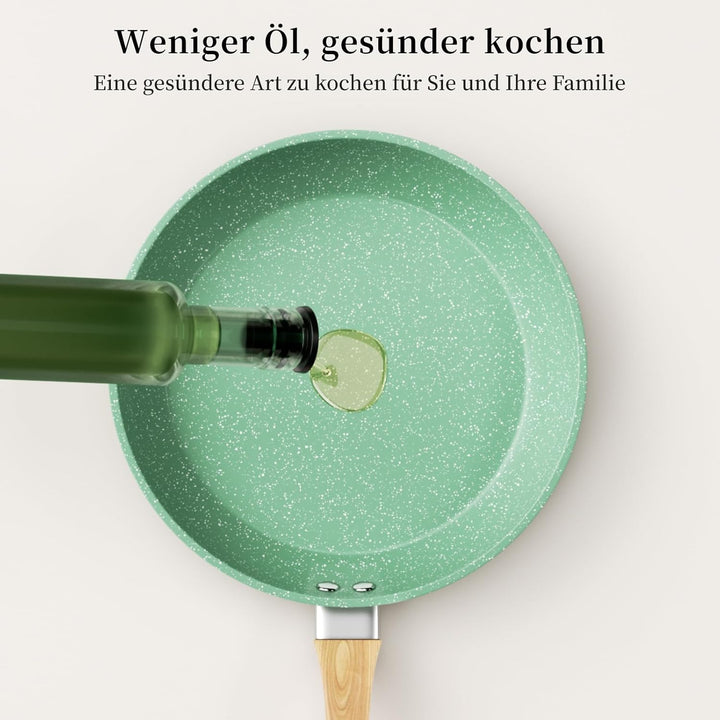 Innerwell Antihaft Bratpfanne 20cm, Pfannen Klein Induktion, Granit Antihaft Beschichtung, PFOA Frei