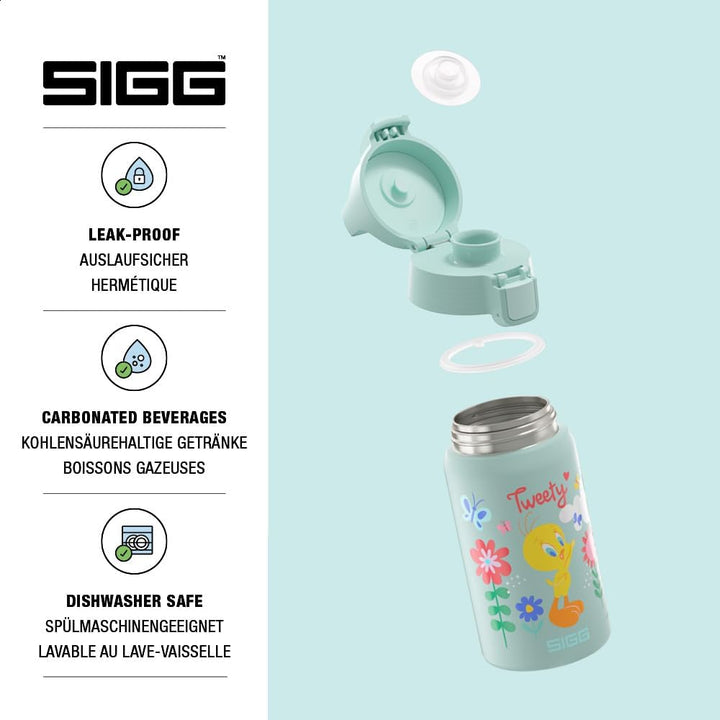 SIGG - Edelstahl Trinkflasche Kinder - Shield One - Für Kohlensäurehaltige Getränke Geeignet - Ausla