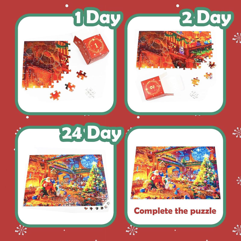 Adventskalender 2023 Weihnachts Puzzle für Erwachsene und Kinder Weihnachtsgeschenke Weihnachts Jigs