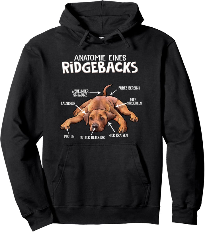 Anatomie Rhodesian Ridgeback Hund Geschenk Damen Herren Pullover Hoodie
