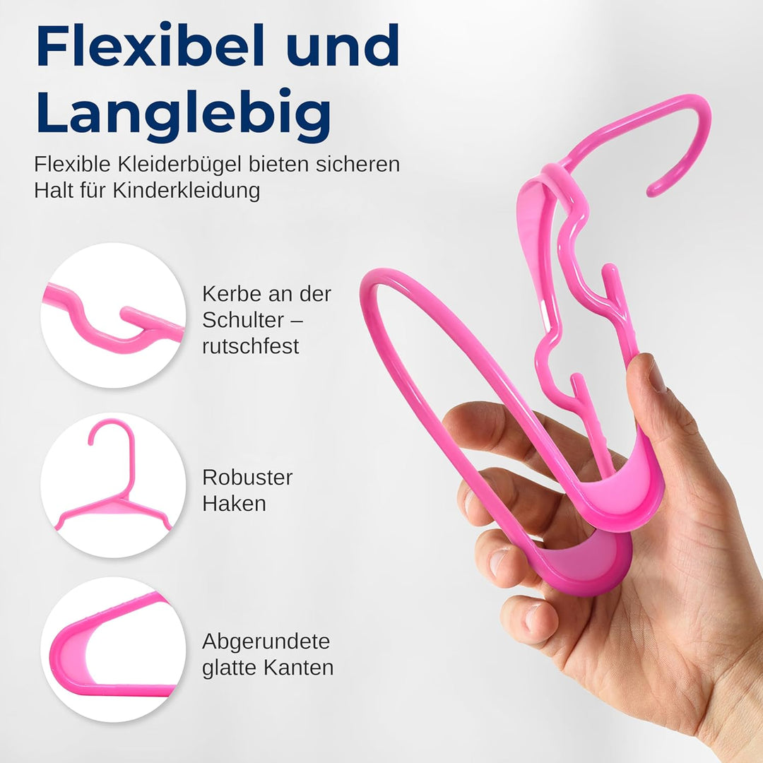 SereneLife Kinderkleiderbügel 40er Set – Kleiderbügel Kinder & Baby Kleiderbügel Kunststoff & rutsch