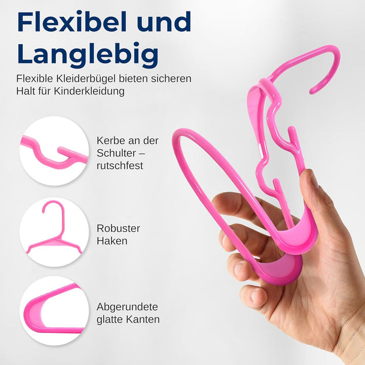 SereneLife Kinderkleiderbügel 60er Set – Kleiderbügel Kinder & Baby Kleiderbügel Kunststoff & rutsch
