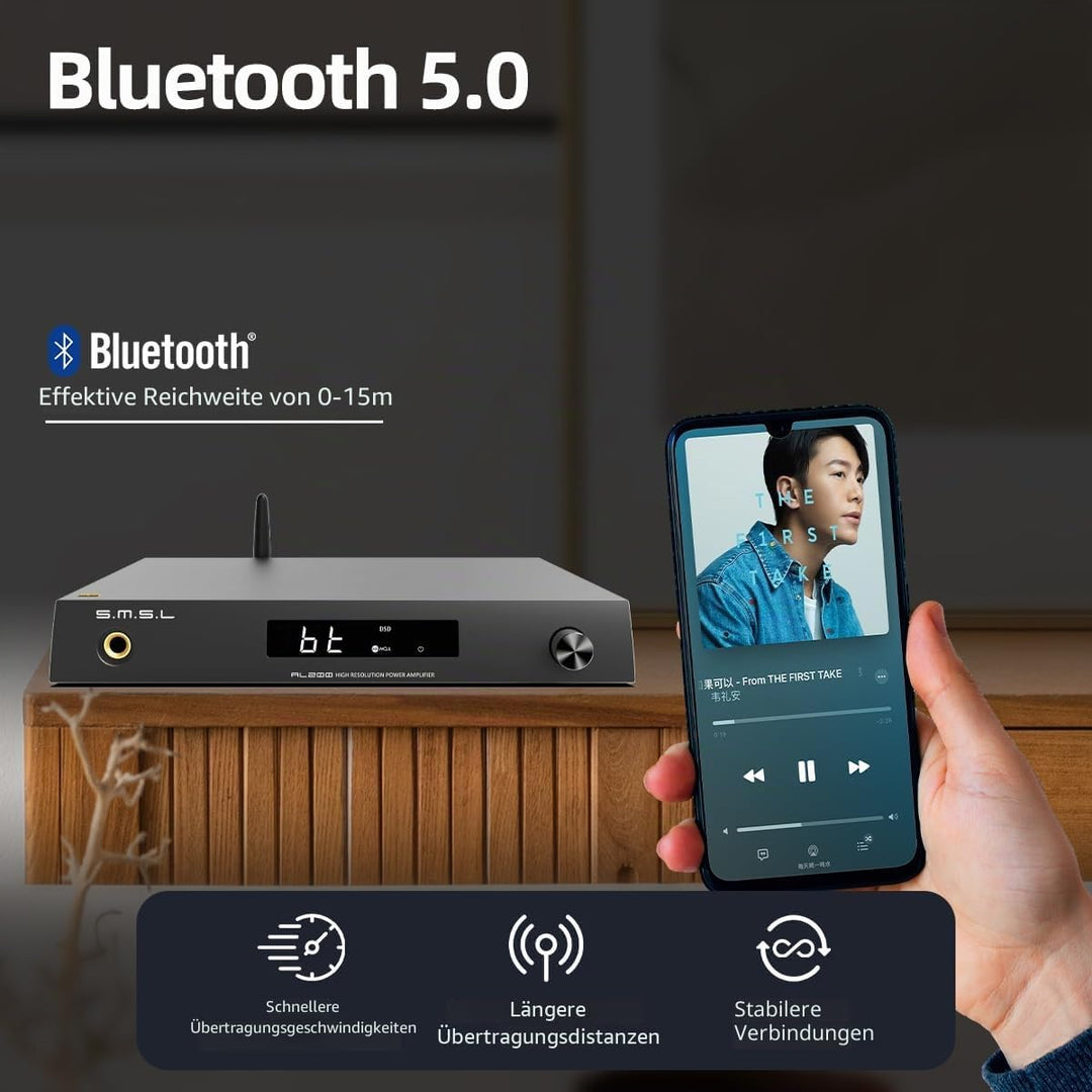 SMSL AL200, Hi-Fi-Verstärker, MA5332MS Stereo-D-Klasse Verstärker-Chip, 165 W Ausgangsleistung, inte