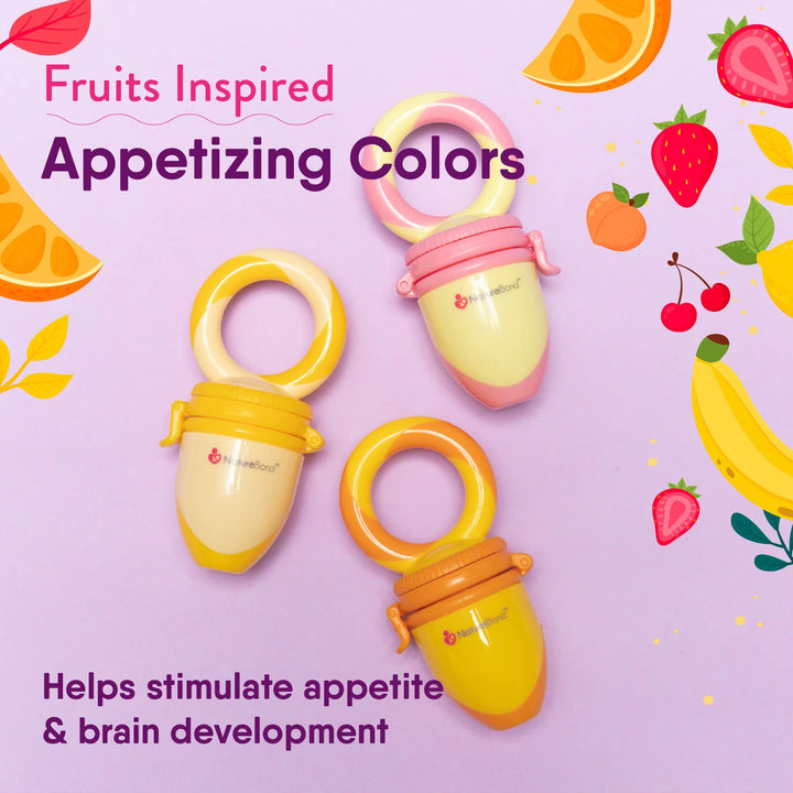NatureBond Fruchtsauger Baby Obstschnuller für Babys (2 Fruchtsauger + 6 Schnuller) - Schnuller für