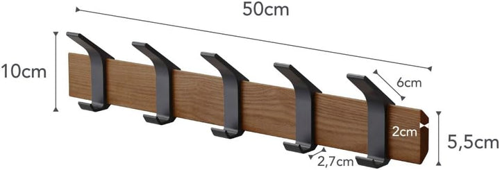 Wall coat rack - Rin - brown Schwarz, Schwarz