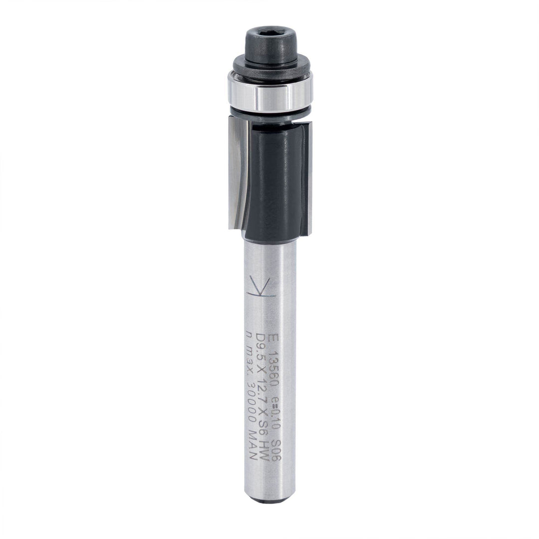 ENT 13560 Bündigfräser HW, Schaft (S) 6 mm, Durchmesser (D) 9,5 mm, NL 12,7 mm, GL 55 mm, SL 32 mm,
