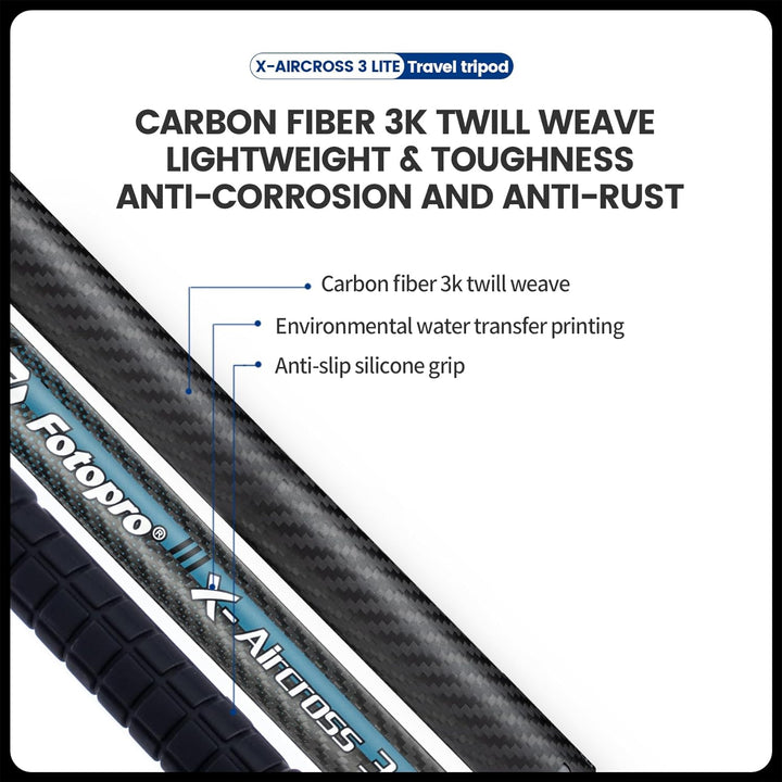 Fotopro Kohlefaser-Stativ 130 cm 360 Grad Kugelkopf, Schnellwechselplatte, leichtes Kamerastativ für