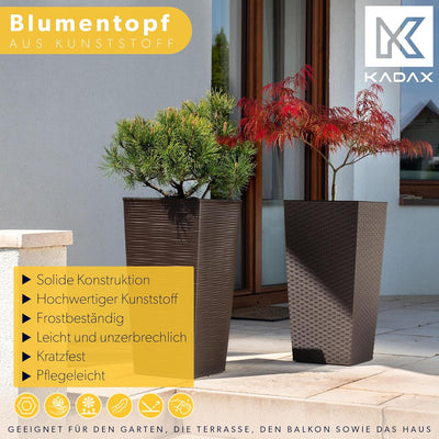 KADAX Blumentopf, Blumenkübel aus Kunststoff, Pflanzkübel für Blumen, Innen- und Aussenbereich, Gart