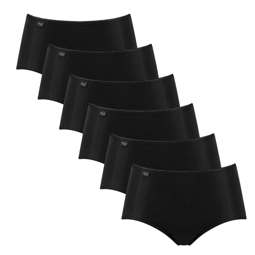 Sloggi Damen Slip (3er Pack) 38 6x Schwarz (Black 04), 38 6x Schwarz (Black 04)