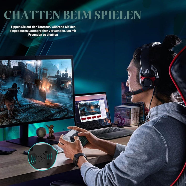 TiMOVO Grün Hinterlicht Tastatur für PS5 Controller, Kabellos Bluetooth Chatpad für PlayStation 5 Co