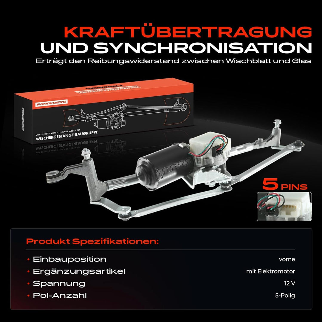 Frankberg Wischergestänge Scheibenwischeraufnahme mit Motor Vorne für Y 840A 1.1 1.2 1.4L 1995-2003