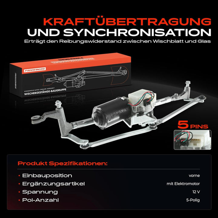 Frankberg Wischergestänge Scheibenwischeraufnahme mit Motor Vorne für Y 840A 1.1 1.2 1.4L 1995-2003