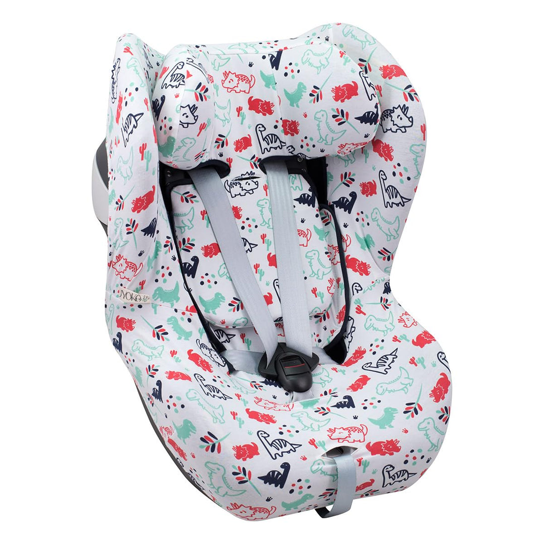 JYOKO KIDS Bezug kompatibel mit Cybex Gold Sirona M2 iSize (DINO PARTY), DINO PARTY