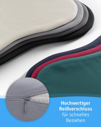Kissenbezug Grau Doppelpack, Perfekt für GIANFAR Seitenschläfer-Kissen, Baumwolle (Double Jersey), B