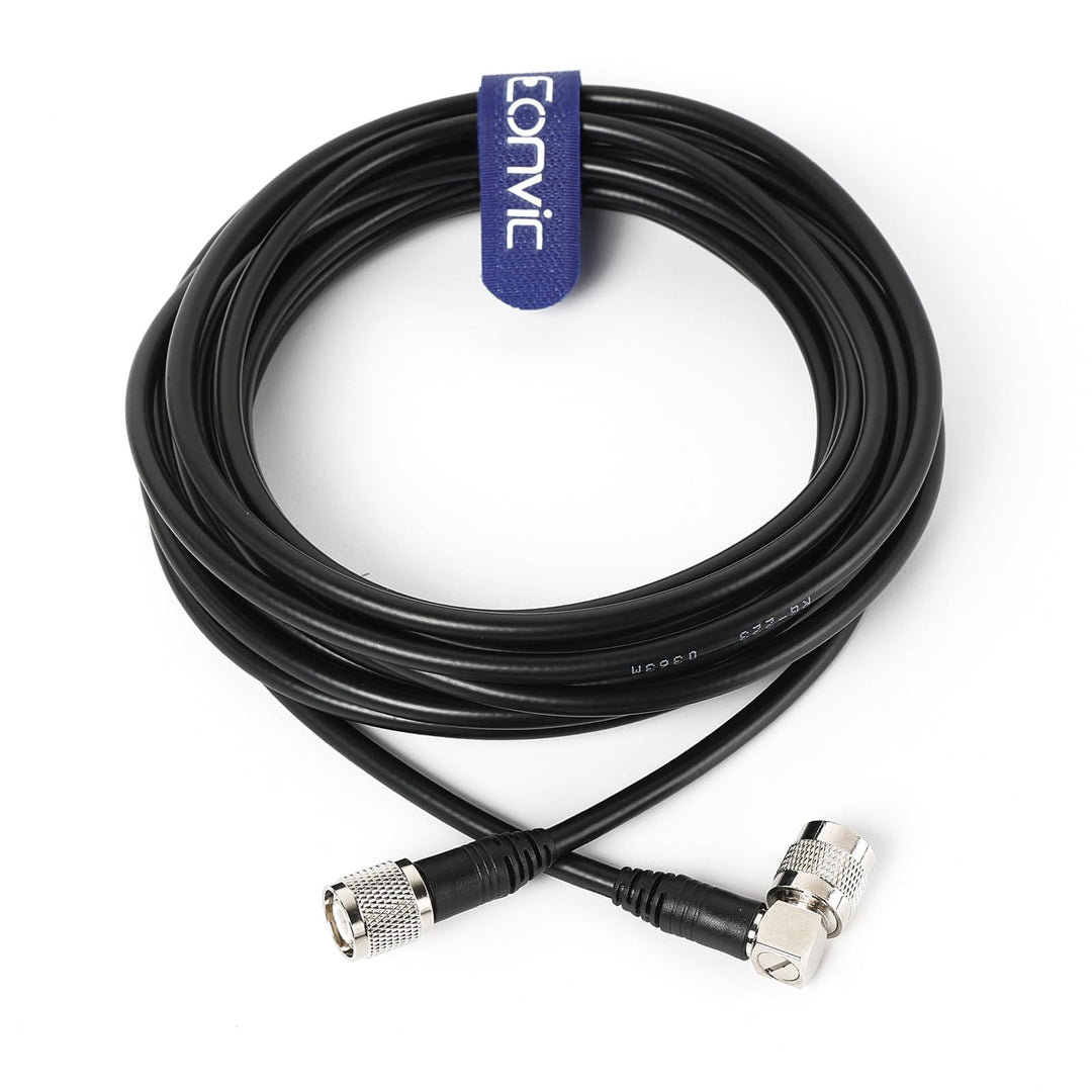 Eonvic GPS Antennenkabel Schwarz TNC zu TNC 90 Grad Flexibles Koaxialkabel RG223 für GNSS/GPS Empfän