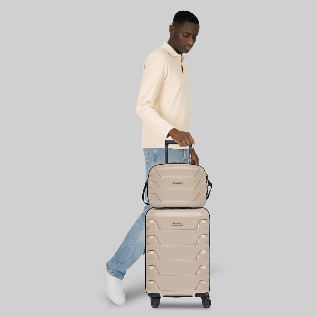 SMARTBOX Hartschalen Handgepäck Kosmetik-Koffer | Stabiles Beauty-Case mit Aufsteckfunktion | 34 x 1