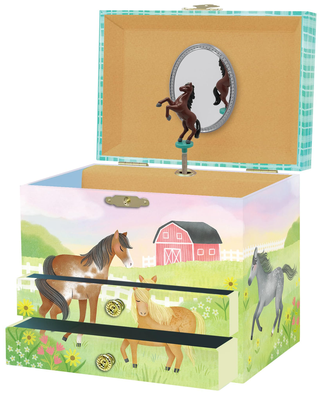 Giggle & Honey Musik Schmuckschatulle - Pferdspielzeug für Mädchen 4-6 Jahre, Geschenke Pferd und Ki