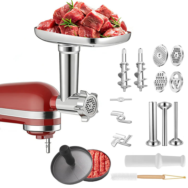 Fleischwolf & Aufsätze für KitchenAid Standmixer, Kitchenaid Zubehör Mixer mit 3 Wurstfüllhörner, 3