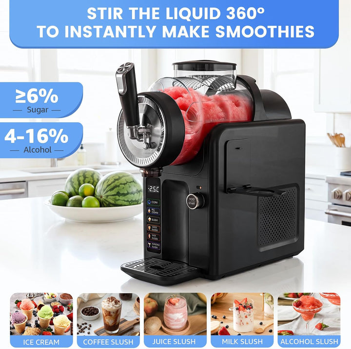 Slush Maschine,slushie maschine 2L Softeismaschine,Slushie Maschine für Zuhause,Maschine mit LED-Dis