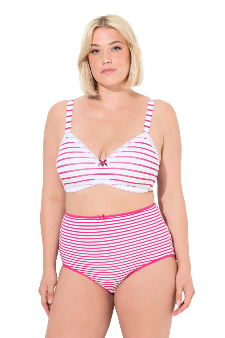 Ulla Popken Damen grosse Grössen Übergrössen Plus Size BH, bügellos, Softschalen, Streifen, Cup A-D