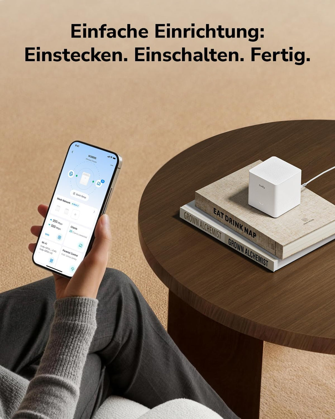 Cudy AX3000 Wi-Fi 6 Whole Home Mesh System, 860 m², M3000S, 1er-Pack