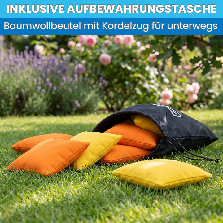 Original Cornhole Bean Bags (8-teilig) 15 x 15 cm 400 g aus Bester Verarbeitung und Besten Materiali