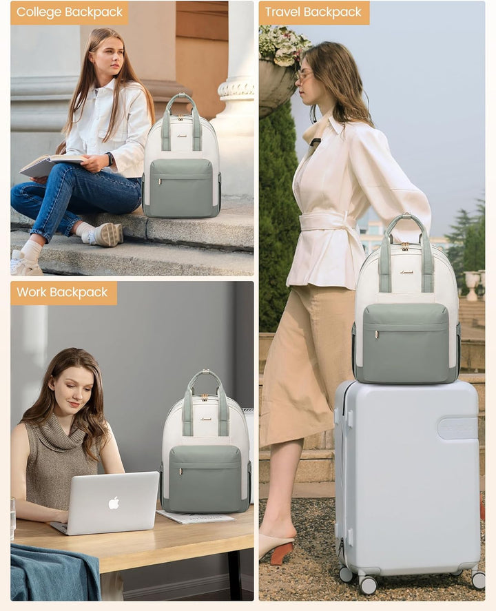 LOVEVOOK Rucksack Damen, 15,6 Zoll Laptop Schulrucksack Mädchen mit Laptopfach, Wasserdicht Tagesruc