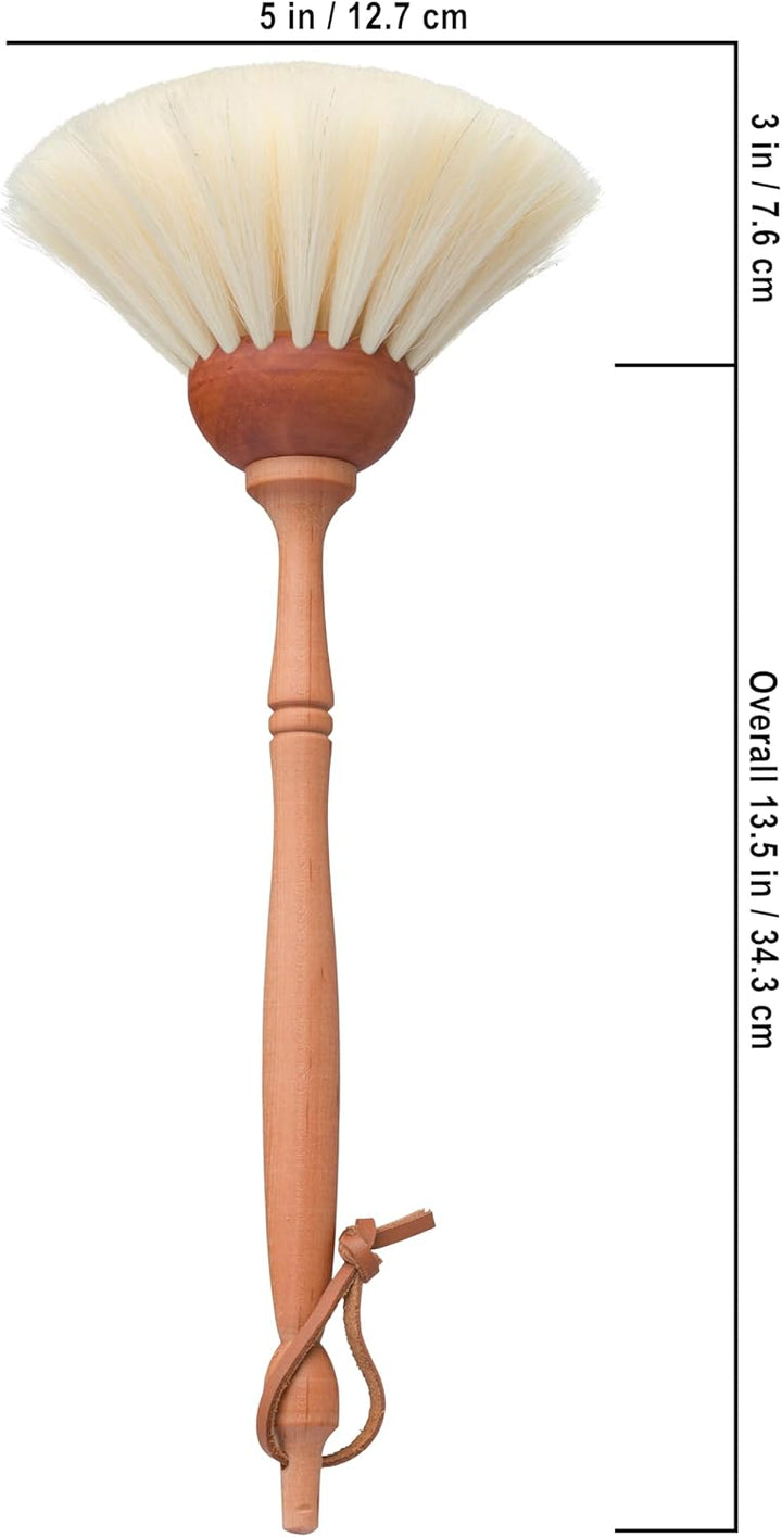 Staubwedel aus Ziegenhaar, 36 x 5,5 x 5,5 cm, Hellbraun.