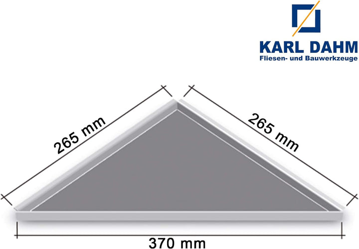 Karl Dahm 1x befliesbare Duschablage zum Kleben 265 x 265 x 370 mm I Duschablage ohne Bohren anbring