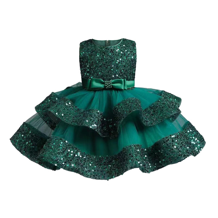 Miipat Baby Mädchen Kleid Prinzessin Tüll Pailletten Partykleid Ärmellos Tutu Blumenmädchenkleider f